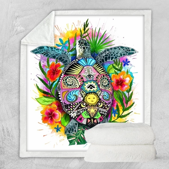 

Colourful Animal Pattern Super Soft Blanket Thickening Wearable Cloak Magic Siesta Wear Sofa/Plane Travel Bedding Blanket