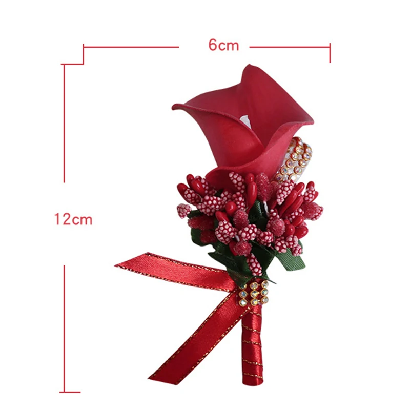 

Wedding Groom Groomsman Boutonniere Artificial Flower Corsage Man Suit Brooch Clip-on for Bridal Party Decoration