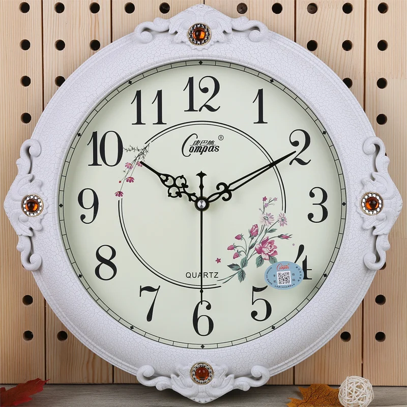 

European Style Living Room Mute Clock Decoration Bedroom Creative Quartz Clock Retro Pastoral Rudder Wall Clock Wall Clock