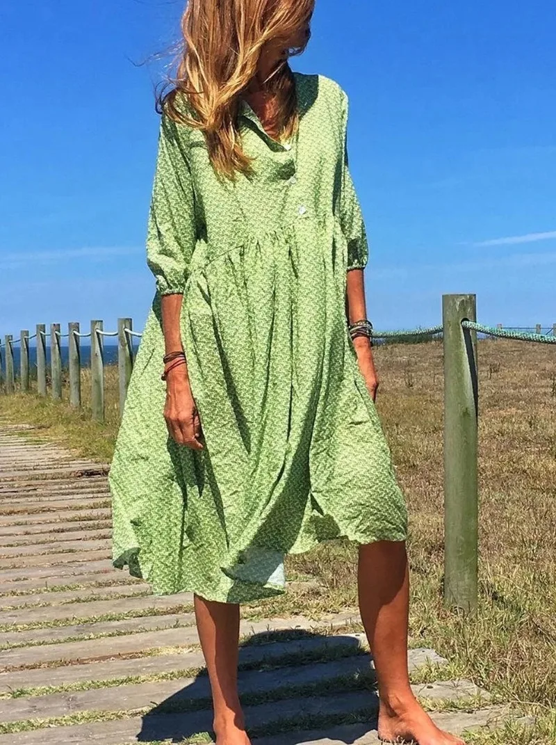 Женское платье с глубоким V-образным вырезом и оборками | Женская одежда