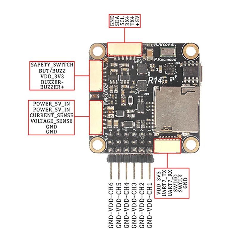 Полётный контроллер Mini pixracer R14 автопилот Xracer PX4 плата управления полетом с