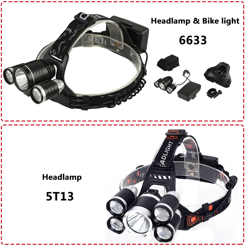 

Bicycle Light Led Head Flashlight Lamp Headlamp Headlight for Riding Usb Chargeable 18650 Battery Power Ban Function Waterproof