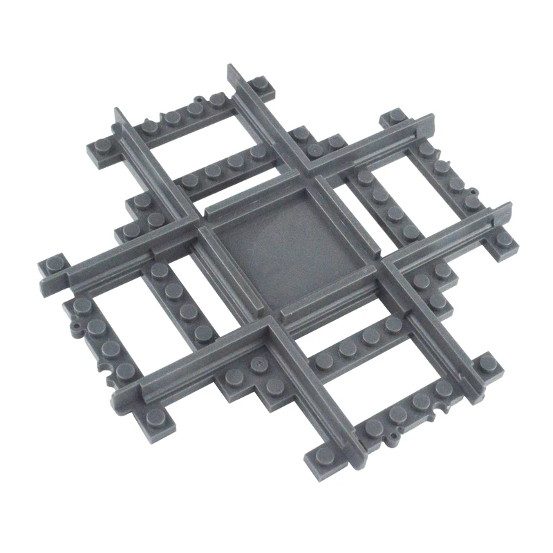 

Building Blocks Train Tracks City trein 4519 Cross Track Straight Curved Railway Bricks Model Compatible All Brands Train Rails