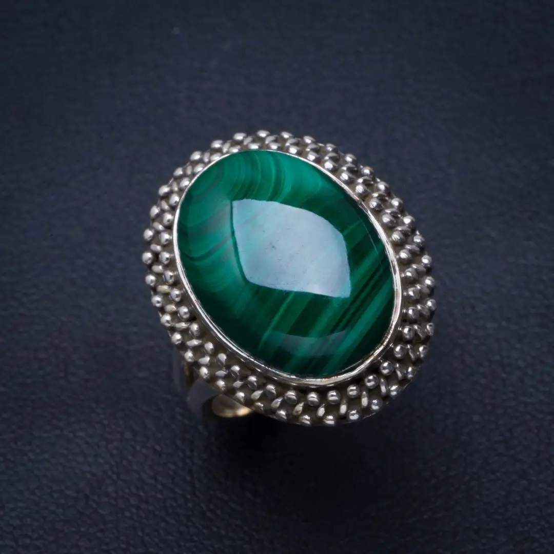 Натуральный Малахит ручной работы уникальное женское серебряное кольцо 6 25