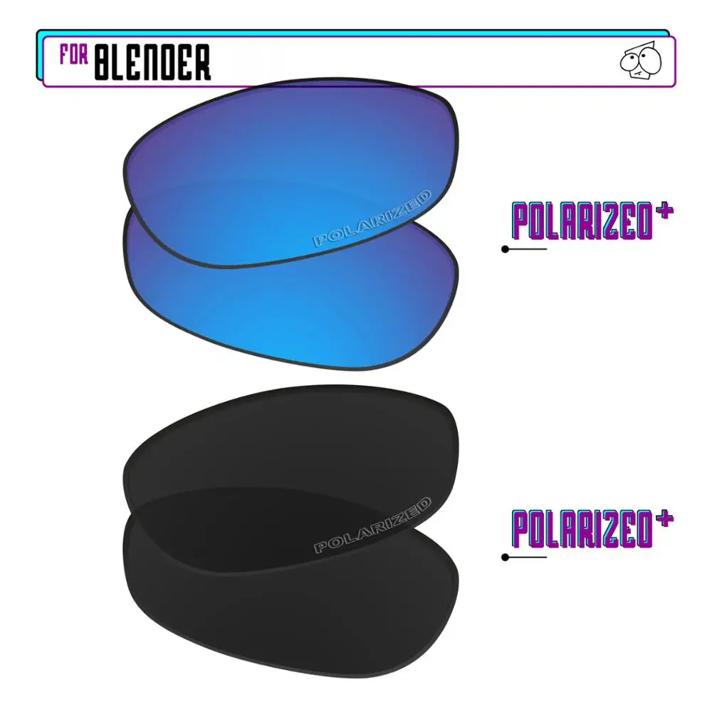 EZReplace Polarized Replacement Lenses for - Oakley Blender Sunglasses - BlackPPlus-BluePPlus