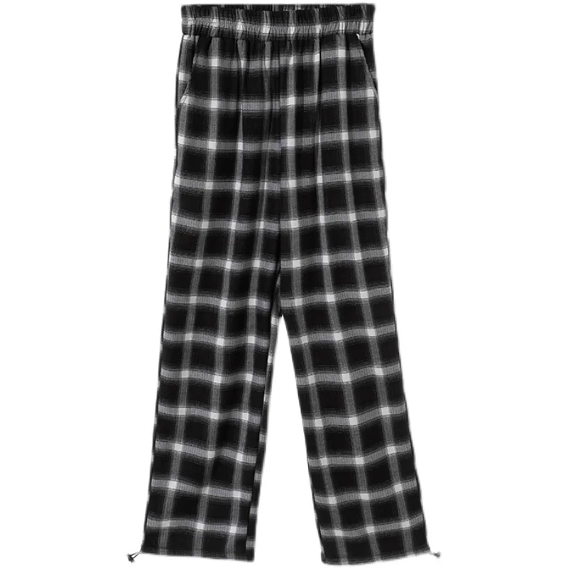 

Women Summer Vintage Plaid Pants High Waist Plus Size Harem Pants Casual Trousers Fashion Joggers Clothes Ankle-length Pants