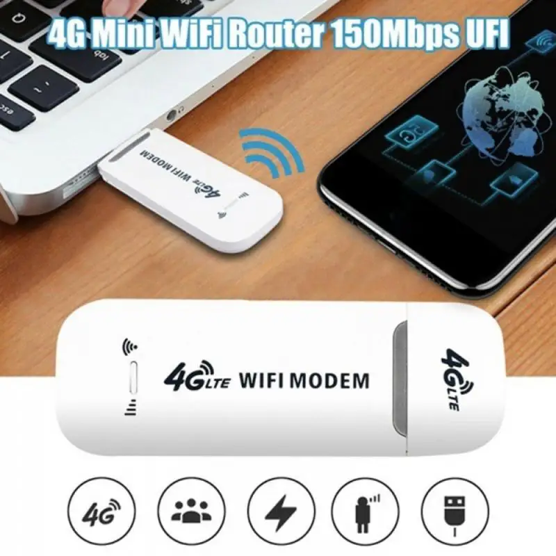 

Portable And Stylish Unlocked 4G LTE WIFI Wireless USB Dongle Stick Mobile Broadband SIM Card Modem Suitable For Office/home