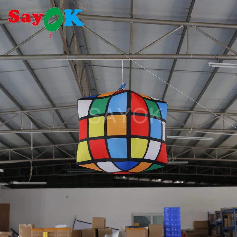 1 м(3.28ft) дизайн Led надувной куб/надувной волшебный куб/надувной куб для мероприятий, пабов, вечерние, потолочные украшения