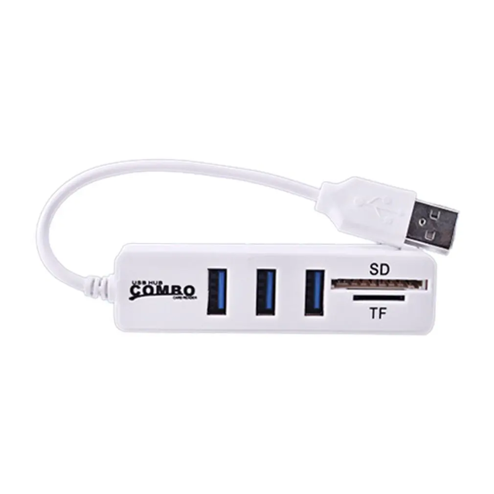 White 3 Ports Мини-usb-концентратор 3,0 Мульти USB 3,0 usb-хаб 3 порта концентратор с TF SD кардридер 6 портов 2,0 Hab адаптер для ПК Аксессуары - Цвет: White 3 Ports