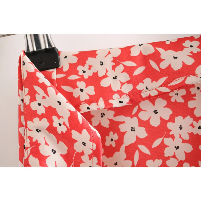 Женская Повседневная юбка миди za красная свободная однобортная с драпировкой и