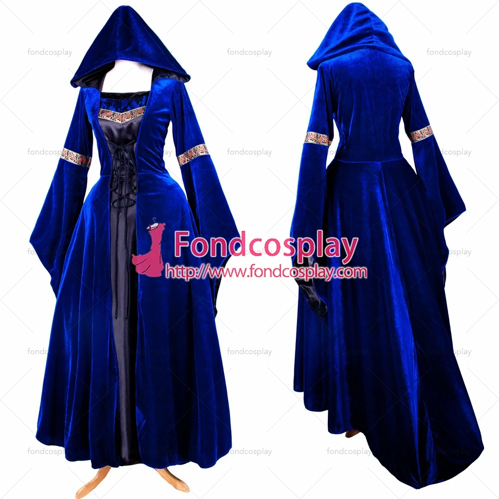 

fondcosplay Victorian ROCOCO Gown Ball dress Gothic Punk blue Velvet cosplay Costume Tailor-made[G1425]