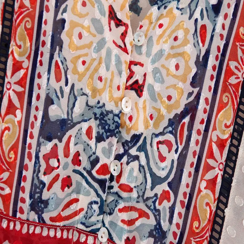 Осеннее Инди народное Платье женское длинное Сплит печатное повседневное