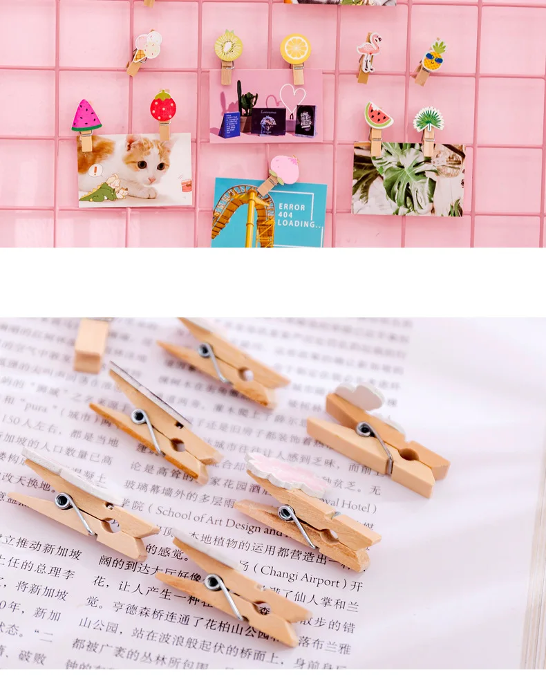 8/10/12 Pcs Mini Natural Wooden Photo Clips Christmas Snowman Duck Heart Owl shaped Clips Clothespin Craft Decoration Clips Pegs