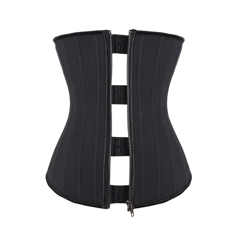 

25 Steel Boned Waist Trainer Corset Shaper Underbust Bustier Zip Up Slimming Cincher Girdle Latex Rubber Korse Plus Size 6XL Hot