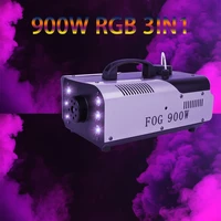 top shehds 900w rgb led 3in1 fog machine with remote control for dj disco lighting stage bar colorful stage effect
