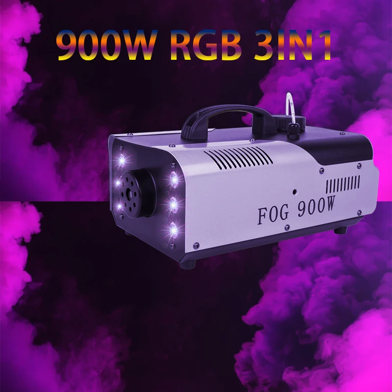 Top SHEHDS 900 Вт RGB светодиодный 3в1 противотуманный аппарат с пультом дистанционного