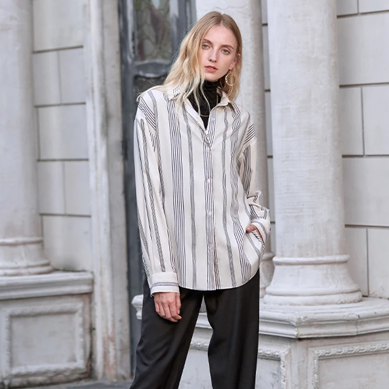 Женская Повседневная Блузка AEL свободная рубашка с длинным рукавом