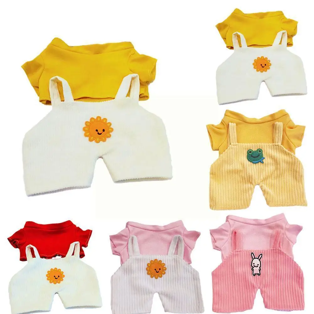 

30cm Doll Changeable Clothing Accessories Plush Doll Clothes Headband Outfit Plush Toy With Overalls Set For Children Gifts Y2E4