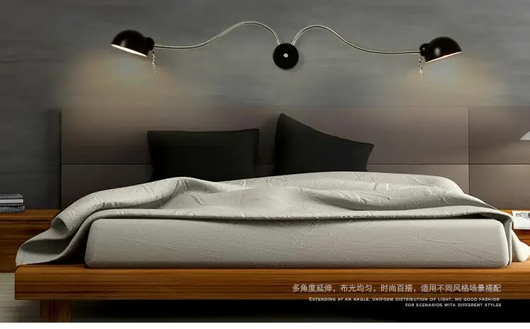 Хромированная Свинг светодиодная настенная бра винтажное железное настенное