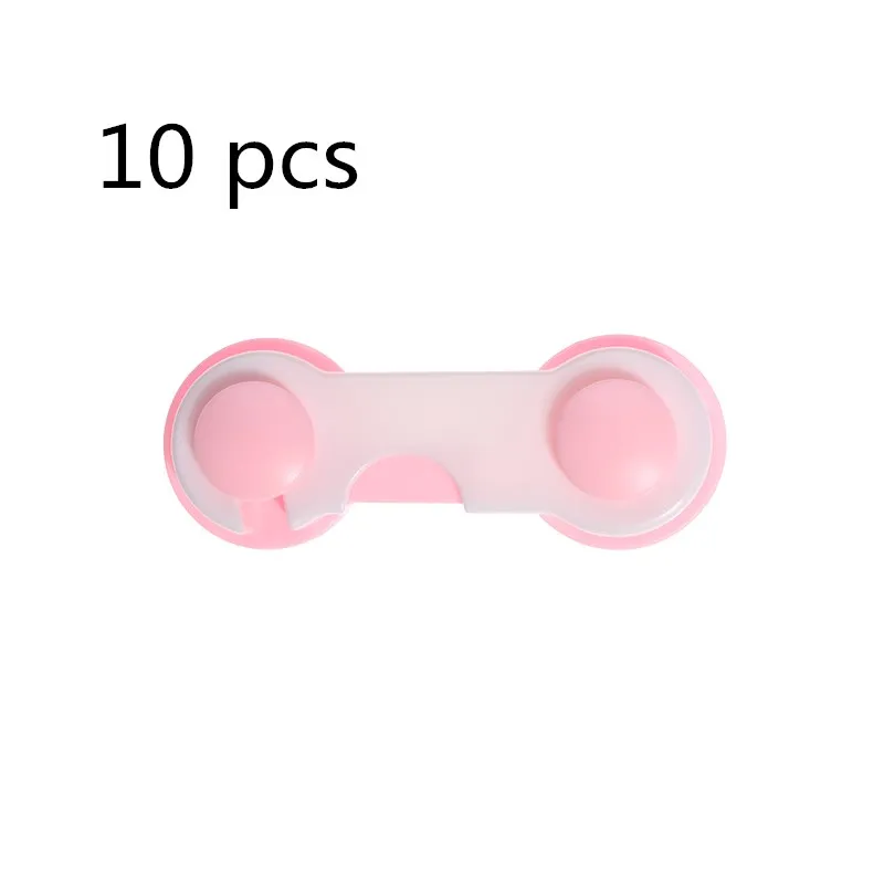 pink 10 шт. 1 комплект Детские замки для ящиков Todder Детские Дверные Ящики Шкаф Безопасность Защита Пластиковый Замок розовый синий чехол - Цвет: pink