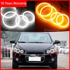 Хлопковый переключатель, светодиодный Белый Янтарный ангельский глаз, кольца DRL, указатель поворота для Chevrolet AVEO Sonic T300 2011 2012 2013 2014