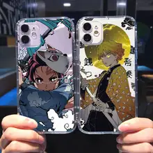 Kamado Nezuko Kimetsu No Yaiba Demon Slayer Phone Case Transparent For iphone se 6 6s 7 8 11 12 13 plus mini x xs xr pro max