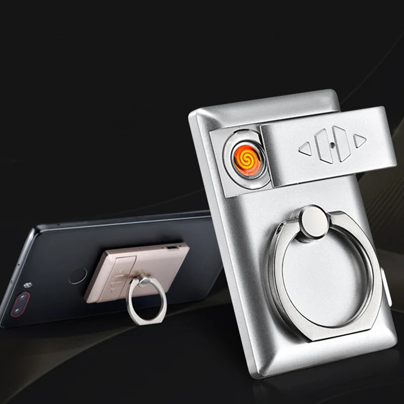 

Портативная ветрозащитная зажигалка с кольцом-держателем и USB-зарядкой, 1 шт.