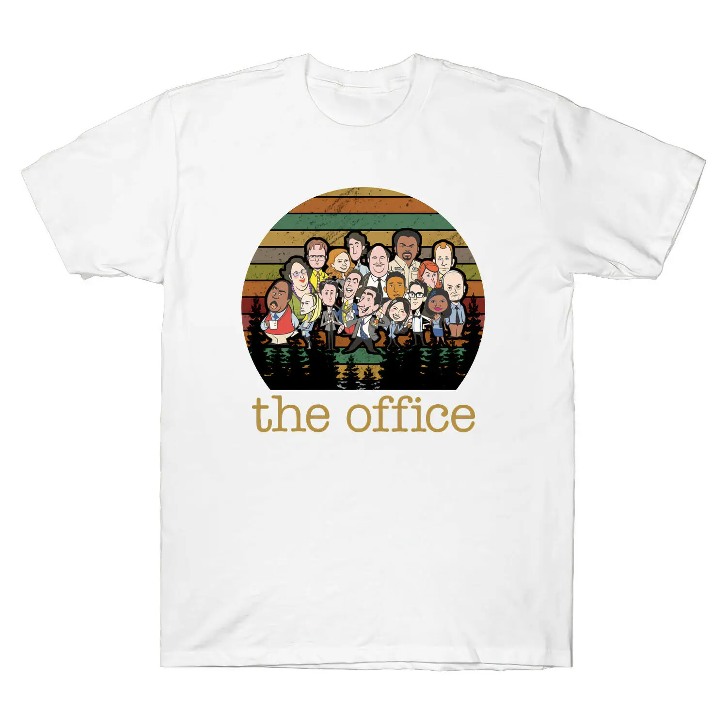 

The Office Tv Show Us Cartoon Funny Vintage Men'S T-Shirt Retro Cotton Tee Unisex Women Men Tee Shirt