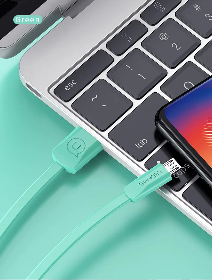 Micro USB кабель, USAMS 2A Быстрая зарядка кабель для мобильного телефона USB кабель для передачи данных для samsung Xiaomi huawei tablet Кабель Android Micro USB