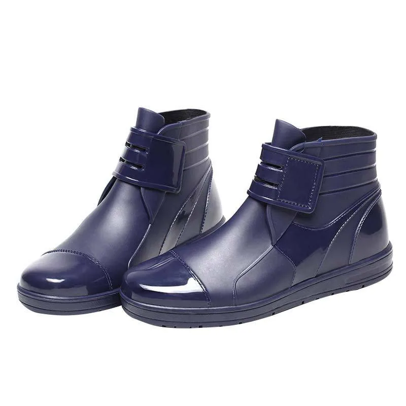 Ботинки мужские резиновые ПВХ модные полусапожки Уличная обувь для мытья кухни и