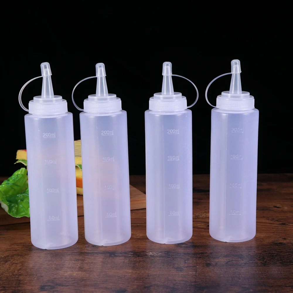 

8pcs Practical Salad Bottle Squeeze Bottle with Lid Durable Squeeze Bottles for Home Kitchen (230ml)