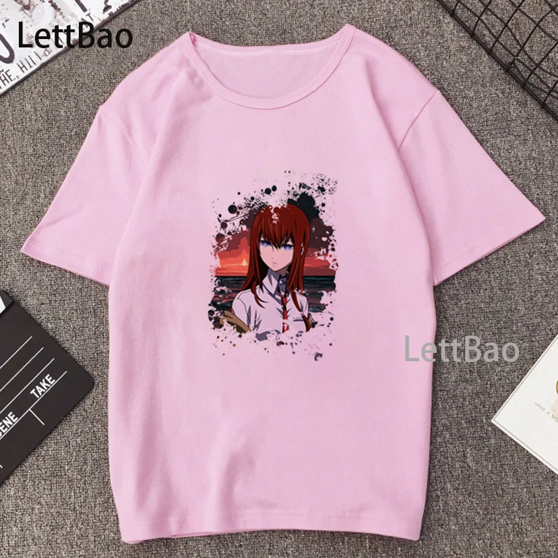 Футболка с карточным каптором Сакура из японского аниме футболка SteinsGate Makise Kurisu