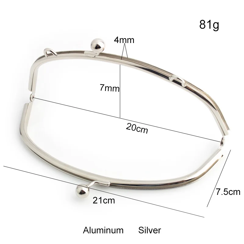 Nolvo World 4-10 pieces 21*7.5cm Aluminum Handle Silver handles for bags purse handles