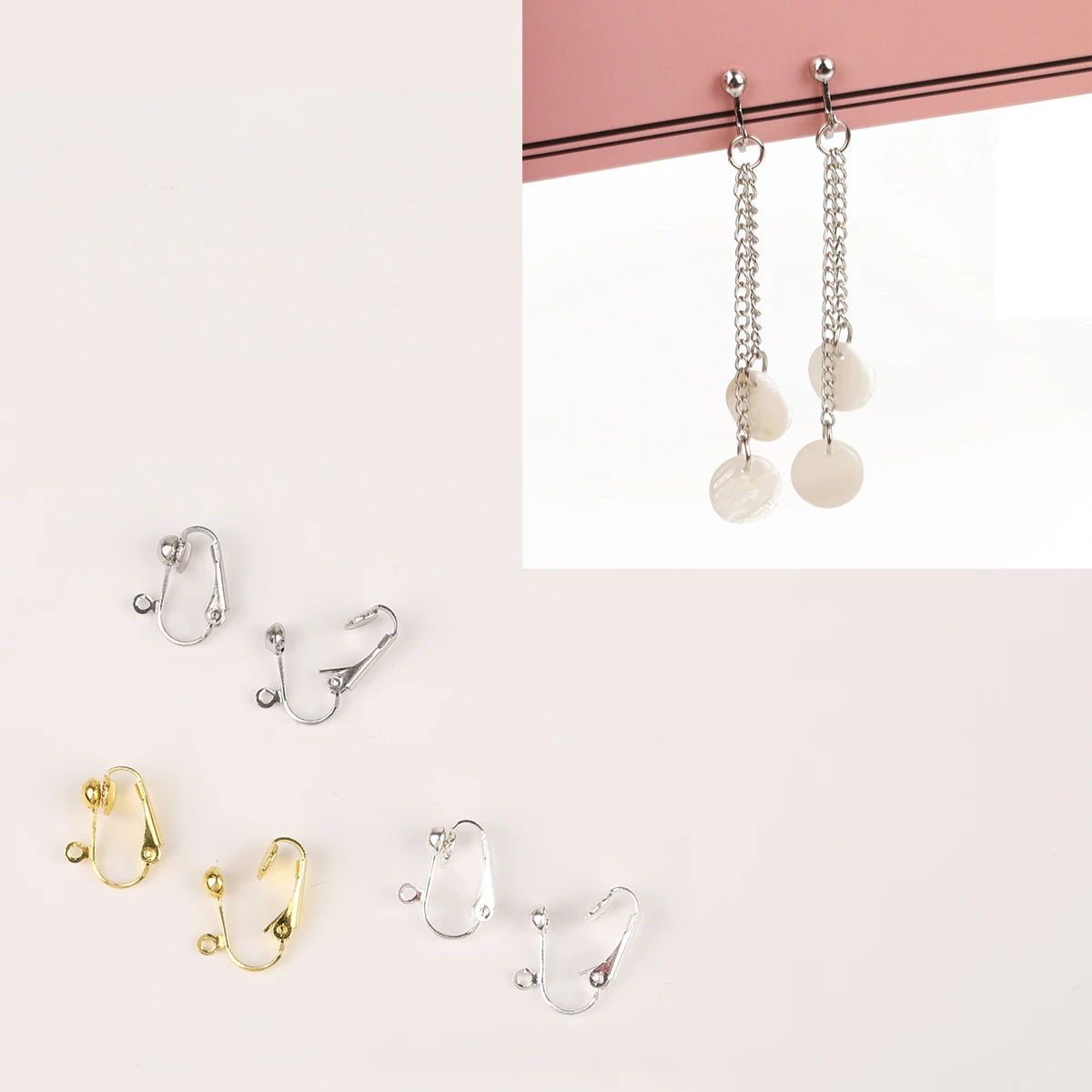 Медные железные серьги крючок-карабин золотой родиевый серебряный цвет для