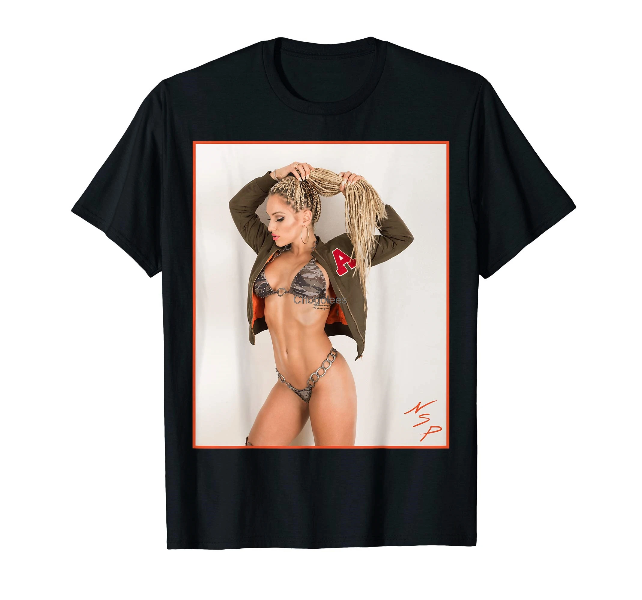 Лидер продаж футболка для девушек мужчин Сексуальная модель в камуфляжном