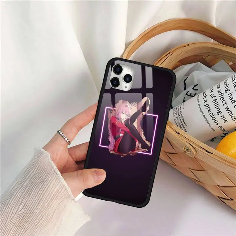 

Darling in the Franxx ZERO TWO Phone Case Tempered glass For iphone 11 12 PRO MAX X XS XR 5C 6 6S 7 8 plus
