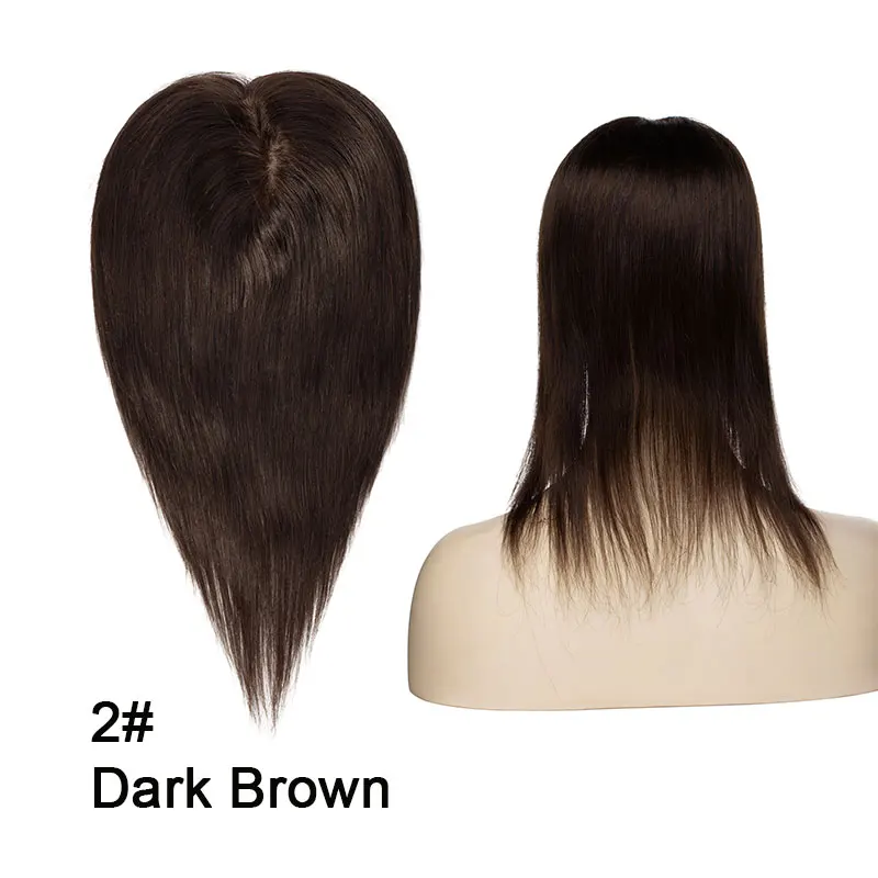 2 Dark Brown SEGO, 15x16 см, 10 дюймов-22 дюйма, прямые шелковые волосы на основе, шиньон для парика, шиньоны для женщин, Remy человеческие волосы для женщин - Парик Цвет: 2 Dark Brown