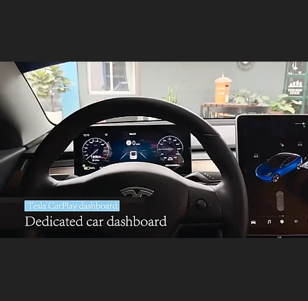 

For Tesla Model 3 Y Accessories Dashboard HUD Gauge Cluster Performance Digital Odometer Monitor Multimedia Car Accessories