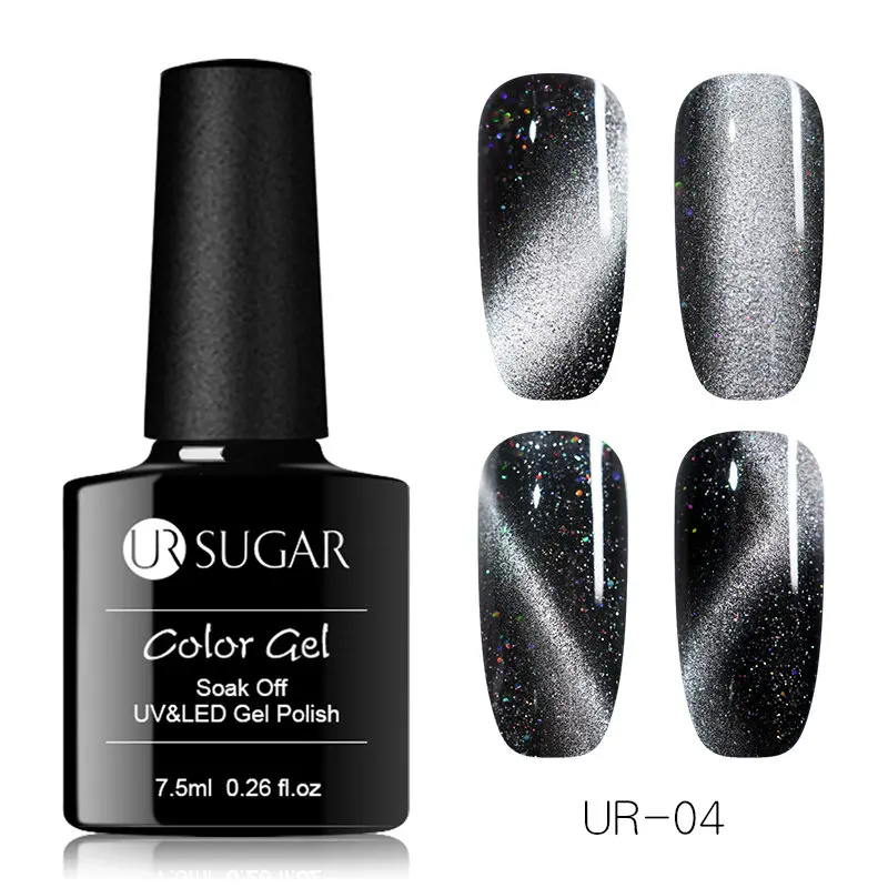 Бледный розовато-серый Ur Sugar 9D кошачий глаз УФ-гель для ногтей звездное небо Магнитный Гель-лак замачиваемый Полупостоянный Лайк для дизайна ногтей - Цвет: Бледный розовато-серый