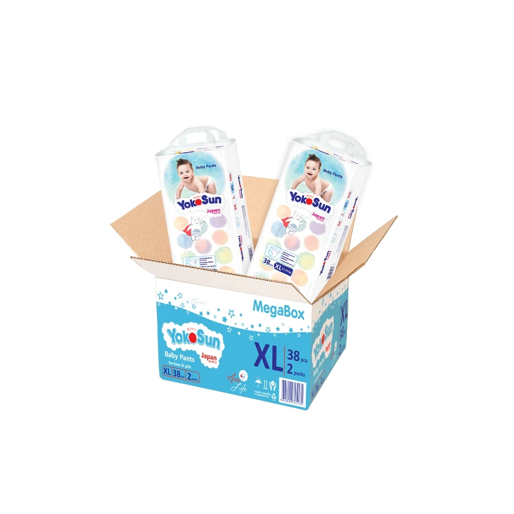 Подгузники трусики Yokosun размер XL (12 20 кг) 76 шт|Одноразовые подгузники| |