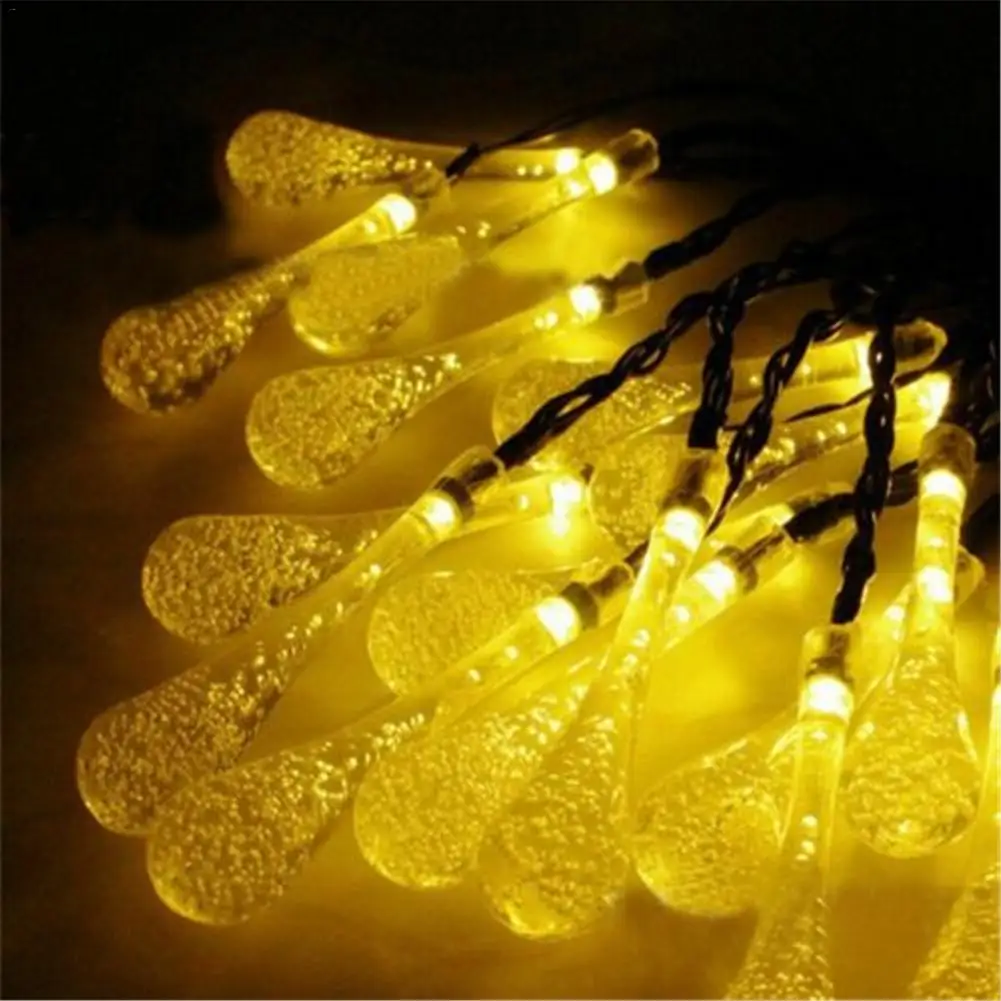 

Outdoor Solar Powered Water Drop Shaped 10/40 LED String Light Waterproof Garden Courtyard Landscape Decoration Lamp
