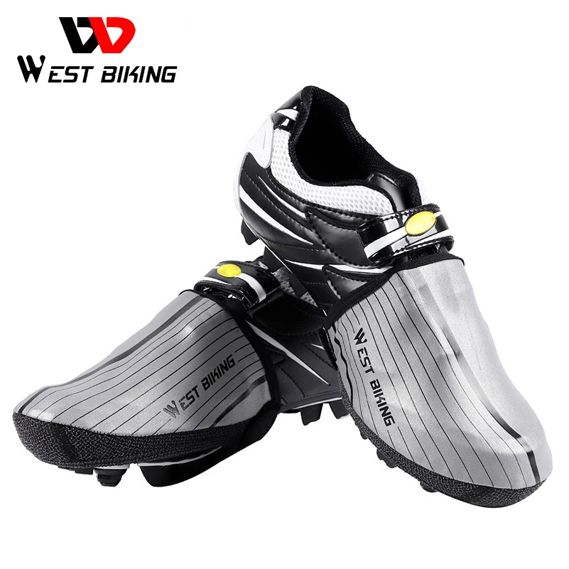 

WEST BIKING Windproof Road MTB Bike Shoes Cover Half Palm Reflective Waterproof Cycling Overshoes Equipment Bicycle Shoe Cover