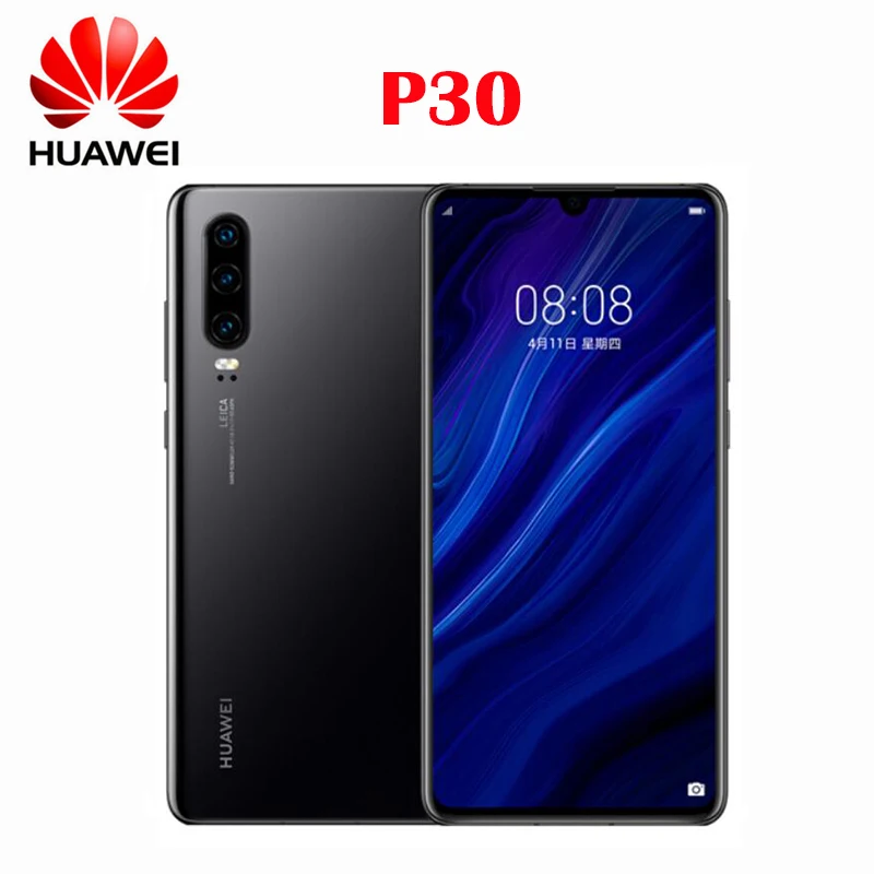 Оригинальный официальный Новое Huawei P30 сотовый телефон Octa Core Kirin 980 Android 9.1OS 4 камеры