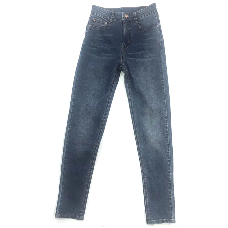 Осенне-зимние женские джинсовые Модные брюки обтягивающие джинсы с высокой