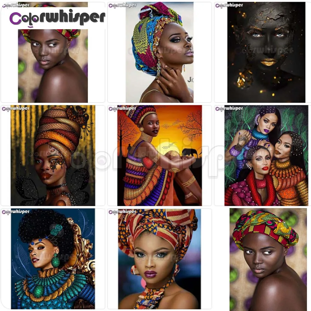 Алмазная живопись 5D квадратная/круглая вышивка Африканской женщины крестиком