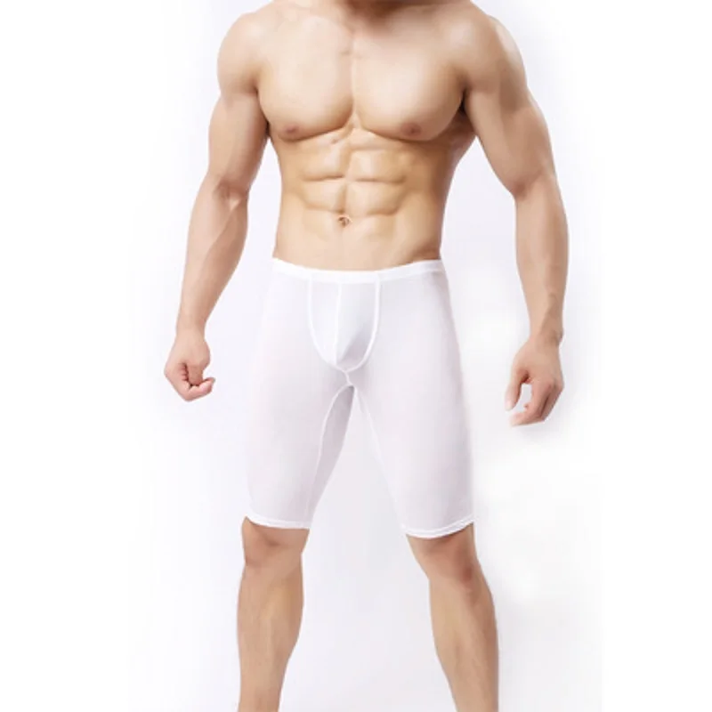 Men's Ultrathin Vogue Sleep Bottoms Casual Interest Closefitting Comfortable Pyjama Middle-Pants U Convex Pouch Erotic Lingerie | Мужская