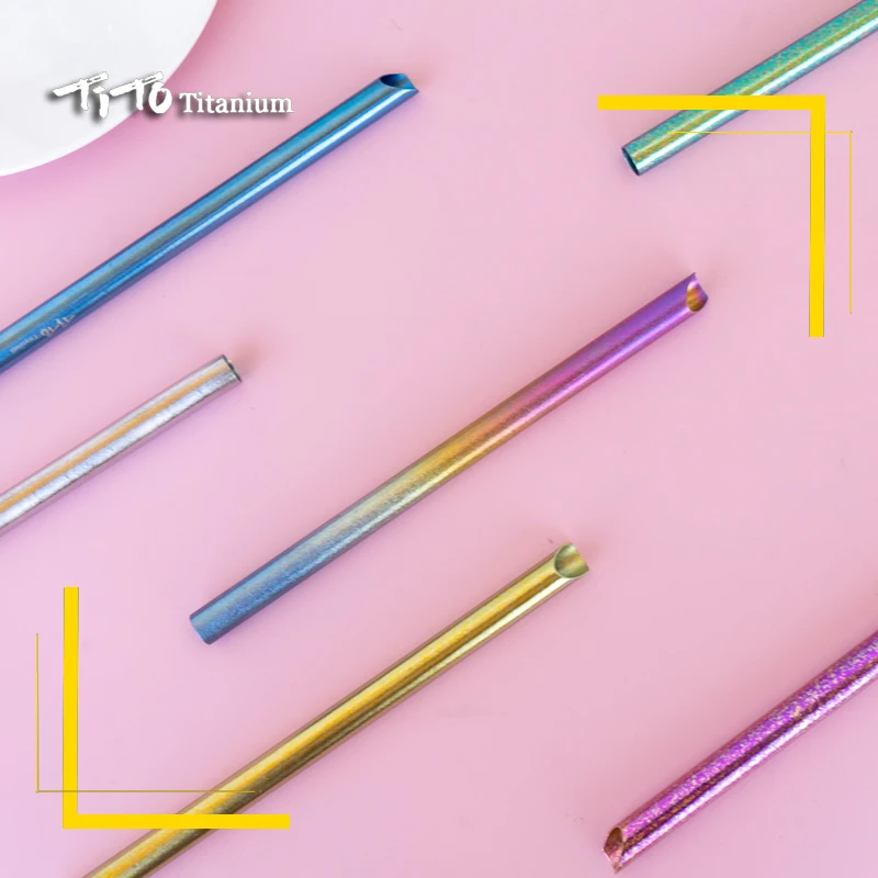 Трубочки Тито из чистого титана портативные соломинки титанового сплава