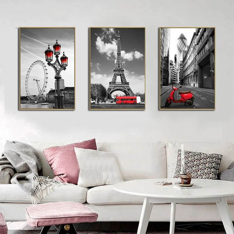 Картина маслом на холсте пейзаж города эйфелева башня|Рисование и каллиграфия| |