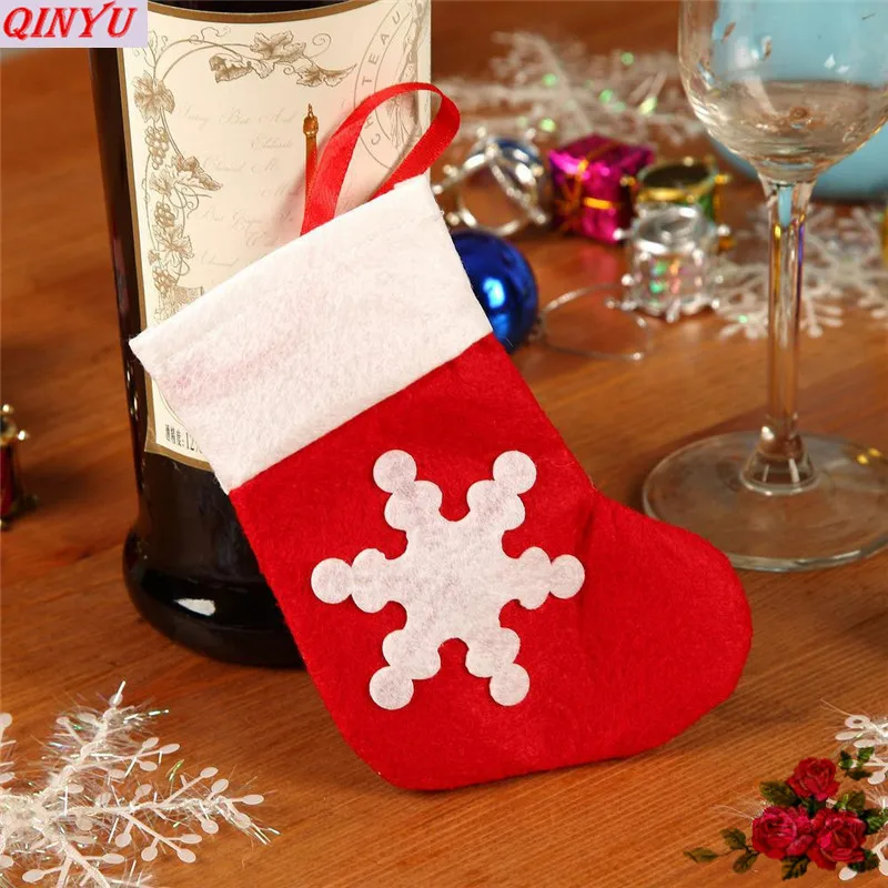 3 Pcs Merry Christmas Candy Boots Gifts Bag Decorations For Home Xmas Santa Stocking Natal Decor New Year Decoration 5 | Дом и сад