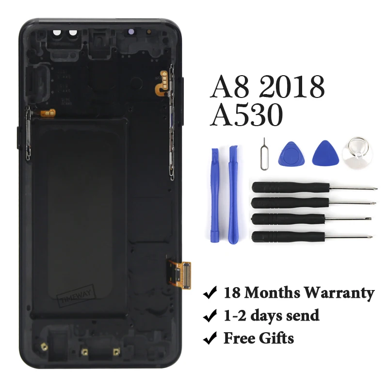 ЖК-дисплей Super AMOLED для Samsung A8 2018 с сенсорным экраном в сборе A530 A530F A530N A530DS |
